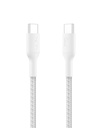 Belkin Apple Sertificēts USB-C uz USB-C Brided Nylon Kabelis 1M ---- Ātri uzlāde Kabeļa --- C tipa lādētājs Kabeļa iPhone 17, 16, Galaxy S25, Pixel 9, MacBook, iPad Pro -- 2 gadu garantija -- White