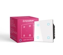 MājasMate Wi-Fi Smart 4 Gang Touch Switch (White, Pack of 1)       ) Nr Hub Nepieciešams ] Darbs ar Alexa, Assistant & Siri