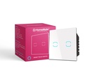 MājasMate® WiFi+BLE 2-Way 2 Gang Touch Switch      ) Nav nepieciešams Hub ; Sauss Kontakts Switch    ) Mājas automatizācijas  ) Savietojams ar Alexa un Mājas (1, White)