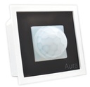 AURA 360 Grādi PIR Motion Sensor,Energy Saving Motion Detector 1 Way Switch,Automatic Room Light Sensor Switch with Time Delay Regulējami Fits in Modular Fitting Roma, Veto, Rider (1. komplekts), White