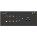 i380 6 modulārs Smart Wifi Switch Board ar 4 Switch,1 Fan,1 Socket, C & A tipa USB uzlādes porti; App Control, Balss kontrolēts ar Alexa, G. Home, G. Assistant-D.Grey