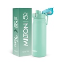 MILTON Reva 750 ISI Sertificēts Nerūsējošā tērauda ūdens pudele ar Twin Lid Sip vai Gulp, 750ml -- viena sieniņa, BPA-free, Noplūdes, Noplūdes, Sturdy rokturis -- Ideāli piemērots mājām, Office, Gym & Travel, Aqua Green