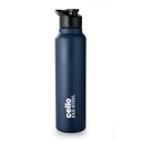 CELLO Crysta Flip Nerūsējošā tērauda ūdens pudele 1000 ml, Navy Blue 