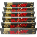 RAW Classic Black King Izmērs Slim Natural Unrafinēts Ultra Thin 110mm Rolling Papers (6 Pakas)