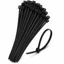 MSTICK Heavy Duty Strong Zip Wire Stiprinātājs - 8 Inch (200mm x 4.8mm) Siltumizturīgi Pašslēdzoši Kabeļi lietošanai iekštelpās un ārpus tām - iepakojumā 100, Black