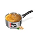 Milton Pro Cook 3-Layer Thick Triply Bottom I Induction Cookware & Gas Stove Friendly Stainless Steel Tea Pan 14 cm | 1.2 Litre | Sauce Pan | Chai Pot | Milk Boiler with Handle | 2 Year Warranty
