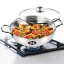 MILTON Pro pavārs 3-Layer Biezs Triply Apakšā I Inductware & Gas Stove Friendly Nerūsējošā tērauda Kadhai ar stiklu Lid 28cm 