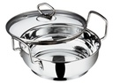 Vinod Nerūsējošā tērauda Kadhai ar stikla līdu 20 cm (1.7 Litrs)       ) Extra Biezs SAS Heavy Bottom Cookware ] Inducation & Gas Stove Savietojams     ) Sudrabs   ) 2 gadi Garantija