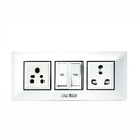 One Beat Extension Board with 2 Sockets - One 6A, One Heavy Duty 16A - Safety Shutter, 2 Meter Power Cord - Multicolor