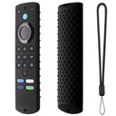 Silikonu vāka korpuss saderīgs ar Fire TV Stick 3rd Gen 2021 Remote Full Wrap Remote Cover with Lanyard (D-Black) [Attālināt NAV Iekļauts]