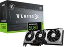 MSI GeForce RTX 5080 16G Ventus 3X OC Grafiskā karte - NVIDIA GeForce RTX 5080 GPU, 16GB GDDR7 256 bitu atmiņa, 30 Gbps, PCI Express Gen 5 saskarne, līdz 2640 MHz, TORX Fan 5.0