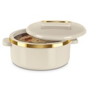 MILTON Curve 2500 Inner Nerūsējošā tērauda kastrolis, 2,15 litri, Ziloņkaula BPA bez pārtikas pakāpes -- Viegli nēsāt -- viegli uzglabāt -- Chapati -- Roti -- Curd Maker