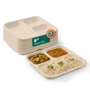 ECO SOUL 3 iecirknis Bagasse Ēdienreizes taka[9 collas], iepakojums ar 50 * Vienreizlietojamām plāksnēm Eco Friendly Vienreizlietojams pārtikas papīra plāksnes ] Mājas Lietošana, Party, Picnic, Restorāns & Ēdināšana Lietošana