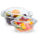 AGARO Elite Borosilikāta stikla trauks ar vāku, komplekts 2, 700ml & 1000ml, Apkalpošana Bowl, Virtuve, Oven & Microwave, Trauku mazgājamā mašīna un saldētājs Safe, Scratch Resistant, Caurspīdīgs.