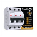 Sturlite Titan Shield 32A Three Pole MCB| Overload & Surge Protection| 10-Year Warranty| Durable Polycarbonate Housing| C-Curve Tripping| 32A Breaking Capacity