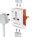 GM 6AMP 2-Pin Multi Plug Adapter -Universal Travel Adapter - Supports 2-Pin & 3-Pin Plugs --Daudzkāršās uzlādes porti -Lādīšanas viedtālruņi, klēpjdatori un citas ierīces - Compact & Reliable - GM 3011