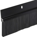 Brush Sweep Door Sweep with 1" Aluminum Holder and 1 1/2" Black Brush (4 FT Black)