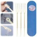 2025 Upgraded Nasal Hair Cutter, 3PCS Double Sided Nose Hair Knife 360° Rotating Hair Trimmer, Nose Hair Knife Manual Hairs Trimmer for Women Men Travel Essentials (Beige)