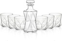 Whiskey Decanter Sets, Decanter Whisky Wine Set Seven Pieces Gift Box Suit Red Grapes Wine Cellar 1 Bottle 850ml With 6 Cup 330ml
