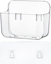 Plastic Cabinet Door Organizer, Wall Mounted Plastic Shower Caddy Adhesive Bathroom Shelves Wall Clear Storage Bin No Drill Food Lid Organizer Sink Kitchen Rv 7.1'' x 5.5'' x 3.7''