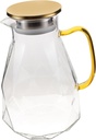 Cabilock Beverage Serving Glass Pitcher Filter Lid Diamond Design for Iced Tea Juice and Water Dispenser Borosilicate Glass Stylish Kitchen Accessory