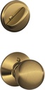 Schlage F59 ORB 609 Orbit Interior Knob with Deadbolt, Antique Brass (Interior Half Only)