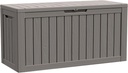 Modern-Depo 80 Gallon Waterproof Deck Box Patio Furniture Storage Box with Lockable Lid, PP Outdoor Storage Bin for Garden, Yard, Poolside, Gray