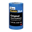Skotu gleznotāja lenta Original Multi-Surface Painter's Lenta, 1.41 collas x 60 Yards, 8 Rolls, Blue, Lenta Aizsargā virsmas un noņem Viegli, Multi-Surface Painting Lenta Iekštelpu un Āra lietošanai