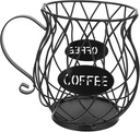 DECHOUS Iron Art Storage Basket Coffee Pod Holder Wrought Iron Shelf Portable Fruit Basket for Kitchen Elegant Decorative Accessory
