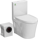 SUPERFLO 600W Macerating Toilet System, Upflush Toilets for Basement with One Piece Toilet Bowl & Soft Close Seat, Macerator Toilets Pump with 3 Inlets for Toilet, Sink & Shower
