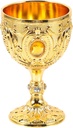 Cabilock Vintage Chalice Medieval Goblet, 30ml Shot Glass Brass Gold Wine Glasses Goblet, Communion Cup, Cocktail Glass Cup for Home Bar Wedding Party Supplies