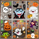 6 Sheet Window Clings - Cute Halloween Stickers and Decals for Kids - Indoor Window Decorations