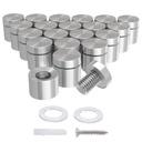 LuckIn 20-Pack Standoff Screws (3/4 in. Dia x 3/4 in. L), Stainless Steel Standoff Mounting Hardware for Acrylic Signs, Silver