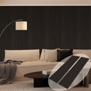 Wood Panels for Wall, Wood Slat Wall Panel - 2 Pack, Black Wood Slats for Wall, Natural Smoked Wood Veneer Accent Wall Panels, Acoustic Slat Wood Wall Panels - 12.6" W x 94.5" L