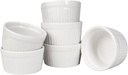 Mini Ramekins 1.5 oz Set of 6, Small Ceramic Bowls for Dips, Souffle, Creme Brulee, and Baking - Stackable Porcelain Ramekins Oven Safe, Microwave & Dishwasher Safe, Ideal for Desserts & Charcuterie Boards