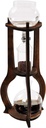 Cold Brew Coffee Maker, 600 ml/20.29 oz Iced Coffee Tower Dripper Coffee Maker & Tea Maker 6-8 Cups, High Borosilicate Glass, Wood, 304 Stainless Steel, Copper - for Home Office (Brown)