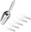 Stainless Steel Ice Cube Scoop and Tongs Set Sturdy Food-Grade Ice Serving Tongs Sharp Teeth for Easy Grabbing for Parties and Kitchen Use