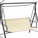 Porch Patio Swing Seat Cover Replacement,Waterproof Oxford Porch Bench Swing Replacement for 3 Seat Outdoor Garden Swings Chair, (Beige,54.3 x 19.7 x 19.7 Inches)