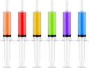 50 PACK 1.5 oz Halloween Jelly Syringes Shot, Medium Containers with Lids, Perfect for Plastic Shot Glasses or Jelly Cups, Great for Halloween Thanksgiving Christmas Party