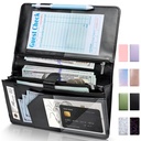 Forvencer Server Book High Volume, Expandable Waitress Book with 2 Zipper & Magnetic Pocket,5"×9", Server Books for Waitresses, Waitress Accessories, Fits Guest Checkbook, Waitress Apron (Black)