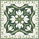 10PCS 12x12 Inch Green Snowdrop Botanical Pattern Floor Tiles Peel and Stick Removable Self Adhesive DIY Vinyl Flooring Stickers for Kitchen Bathroom Living Room Entryway Home Decor