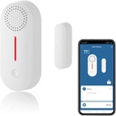 WiFi Smart Door Sensor, Wireless Door Window Sensor Alarm, Mini Contact Sensor for Home Security, Push Notification, Volume Adjustable, Timer, Compatible with Alexa/Google Assistant. 2 Pack