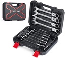 Eastvolt 12-Piece Flex-Head Ratcheting Wrench Set, Metric 8mm-19mm, Combination Ended Spanner kits, Chrome Vanadium Steel with Toolbox, EVHT1201