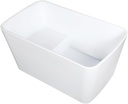 Kingston Brass VTSQ553226S Aqua Eden 55" Acrylic Freestanding Tub with Drain and Integrated Seat, Glossy White