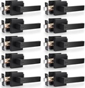 Probrico (10 Pack Privacy Door Levers and (10 Pack) Passage Door Levers Bundle, Matte Black Interior Door Handles for Bath/Bed and Hall/Closet,Heavy Duty