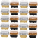 Zerodeko 20pcs Aluminum Foil Cupcake Baking Boxes Lids Heat-resistant Pastry Containers for Supermarket Home Bbq Wedding