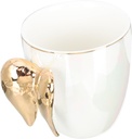 Garneck Coffee Mug with Angel Wings Design Water Holder for Milk Tea Juice Elegant Present for Friends and Family Style Creative Wedding Favor