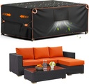 Outdoor Furniture Covers Waterproof, Rectangular Patio Table Chair Sofa Set Cover, Patio Furniture Covers with Upgraded Fastener Windproof Buckles 74" L×47" W×28" H