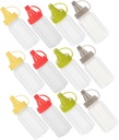 16pcs Mini Squeeze Bottles for Condiments Salad Dressings and Sauces Food-grade Plastic Dispensers for Ketchup Mustard and Oil Compact Reusable for Lunch Boxes and Picnics