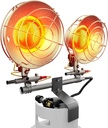 Propane Heater Outdoor, 30000 BTU Double Tank Top Cordless Radiant Gas Heater, Safety Shut-off Valve and 6 Settings for Patio, Camping, Fishing, Garage
